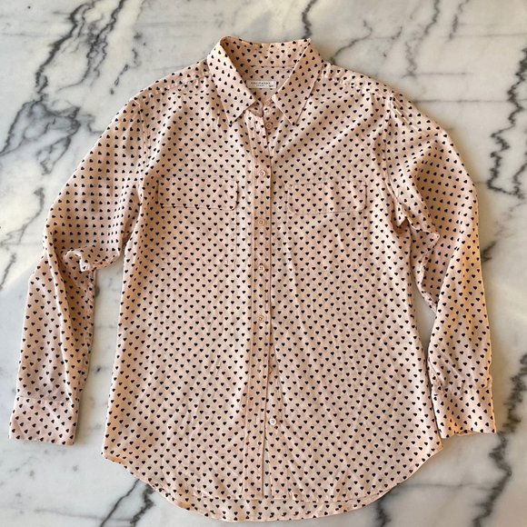 Equipment Silk Heart Print Blouse - Picture 4 of 13